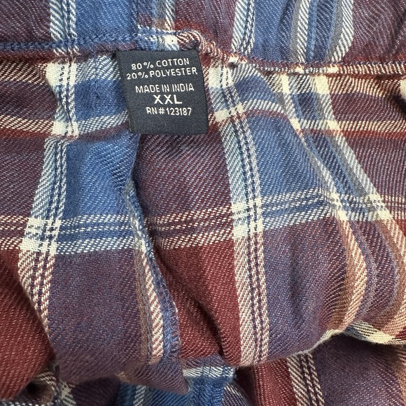 IZOD Mens Pajama Pants XXL Dark Red Blue Plaid Sleepwear KNOIZ8012WHF601 NWT - Picture 5 of 8